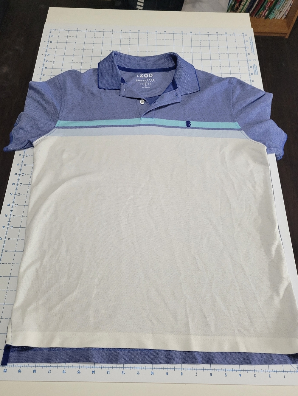 Izod Blue and White Polo